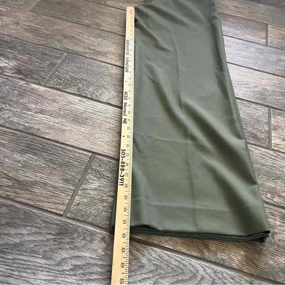 Banana Republic Wool Pants Green Wide Leg Trousers Women’s Size 14 - Picture 5 of 6